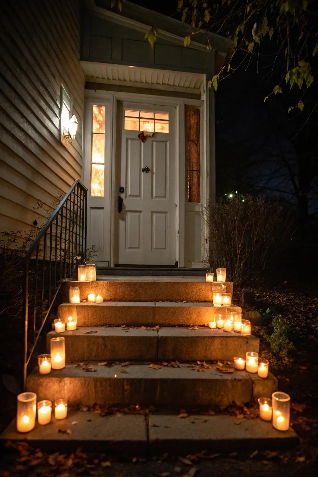 An eerie lighted arrangement for a haunted Halloween aesthetic.
