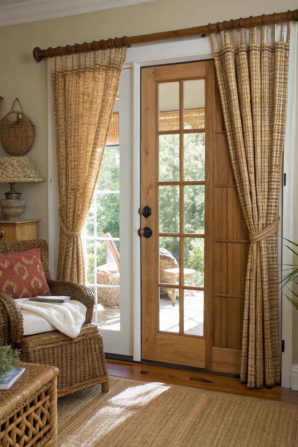 Bring nature indoors with braided wooden drape.