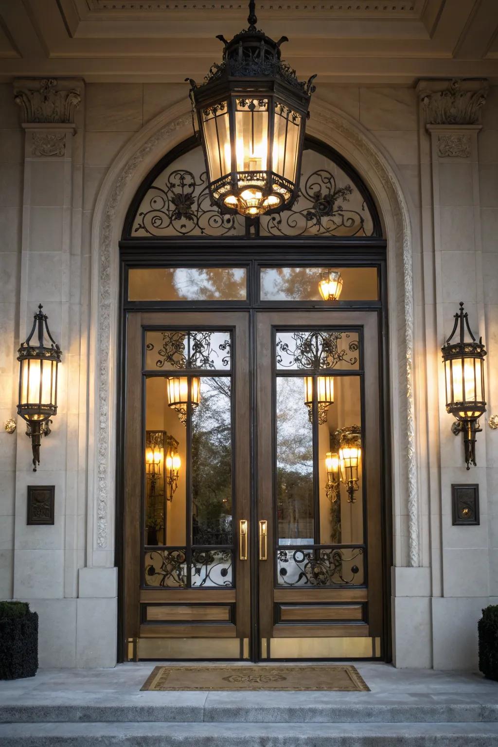 Achieve balance with symmetrical lighting that elevates your entryway.