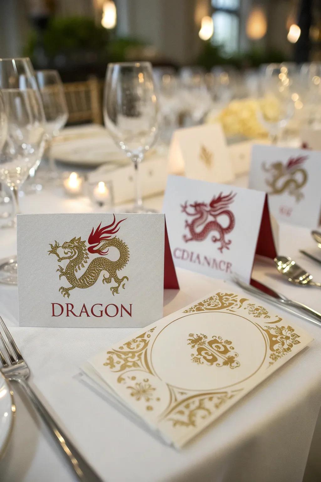 Charming seating assignments enhance the celebration with a personal feel.