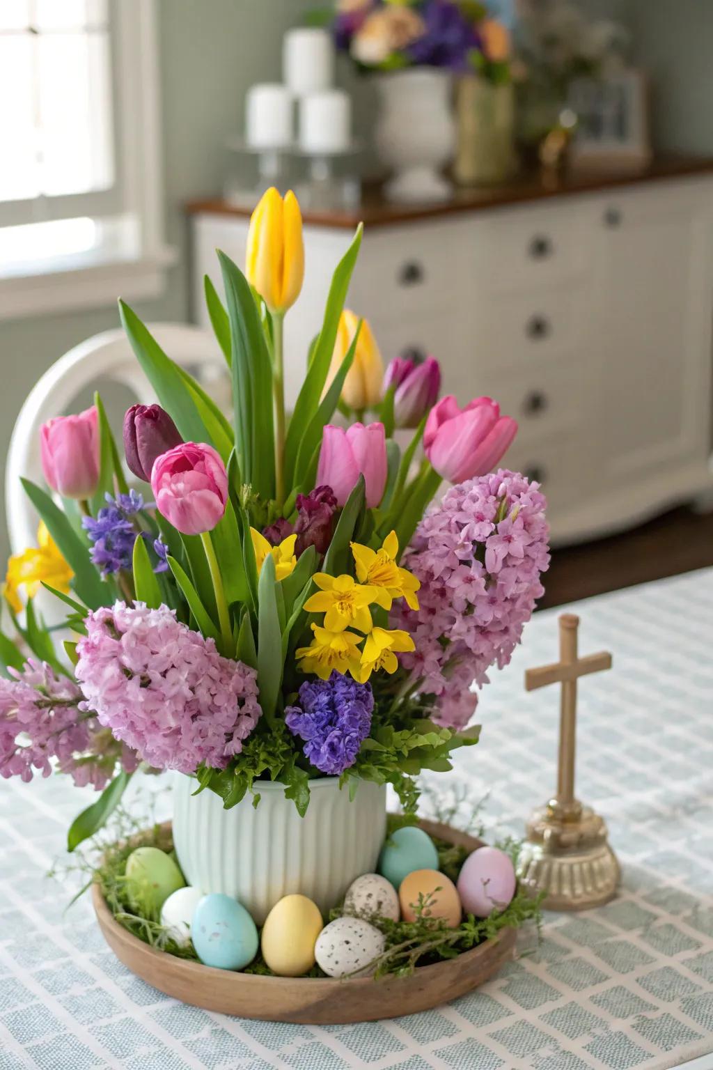 A vibrant floral centerpiece that captures the essence of spring.