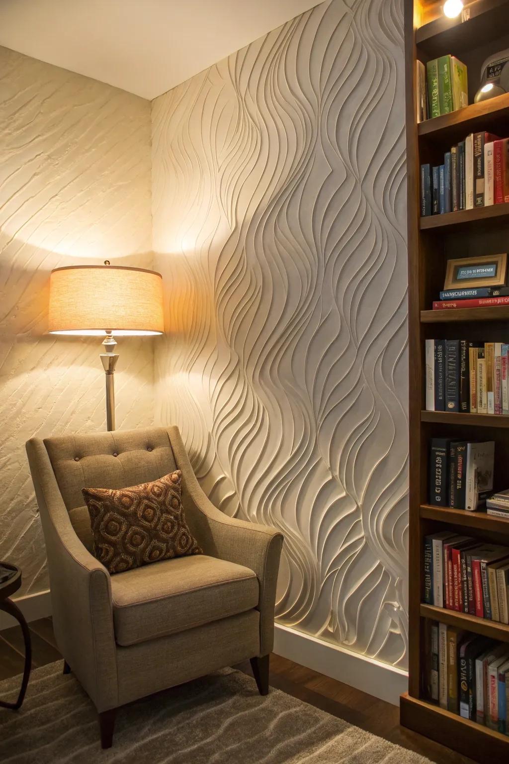 Material rolling texture proffers fluid elegance.