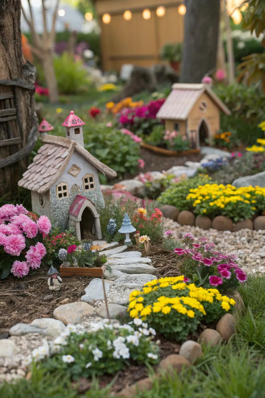 A whimsical miniature garden that enchants all ages.