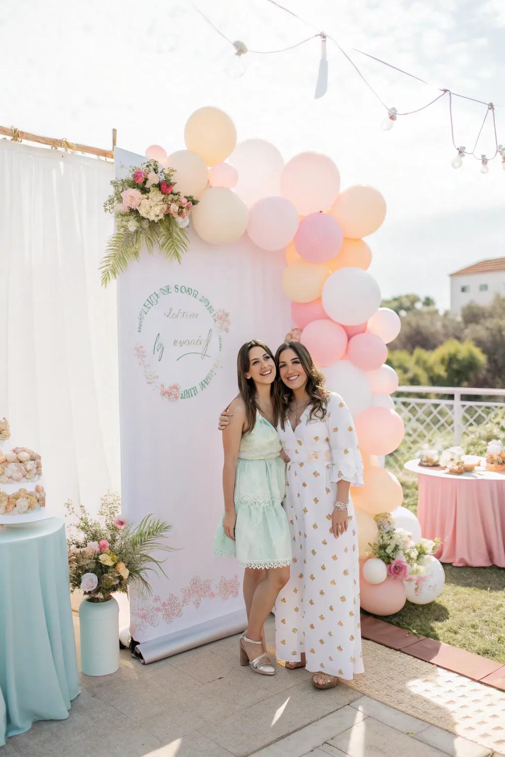 An airy backdrop provides a serene ambiance.