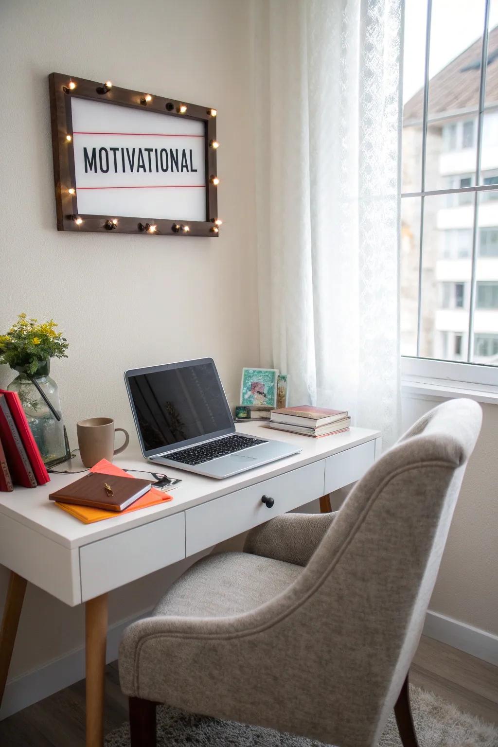 Uplifting boards can make your workspace more motivating.