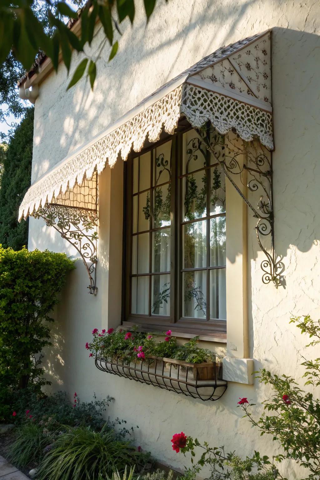Stylish window overhang providing shade
