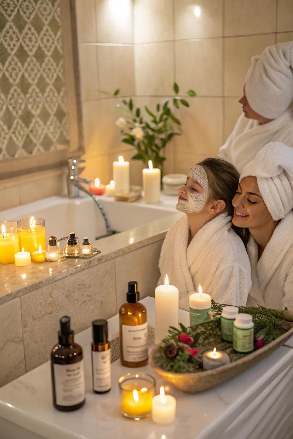 A peaceful spa night for relaxing and feeling refreshed.