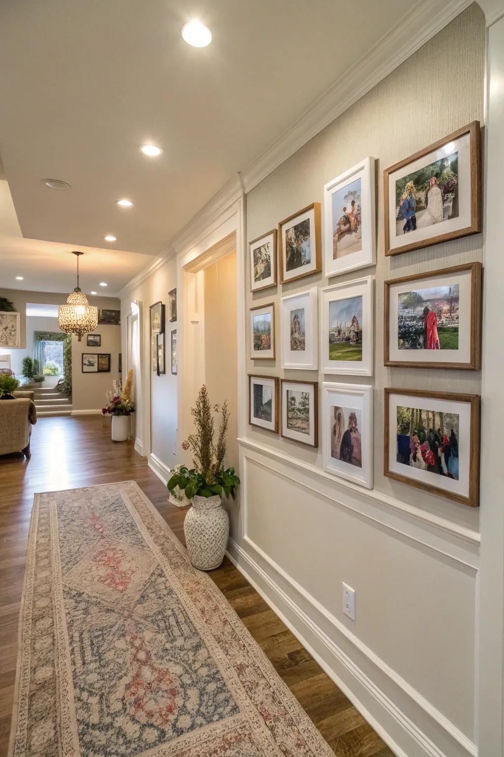 Family stories told through hallways.