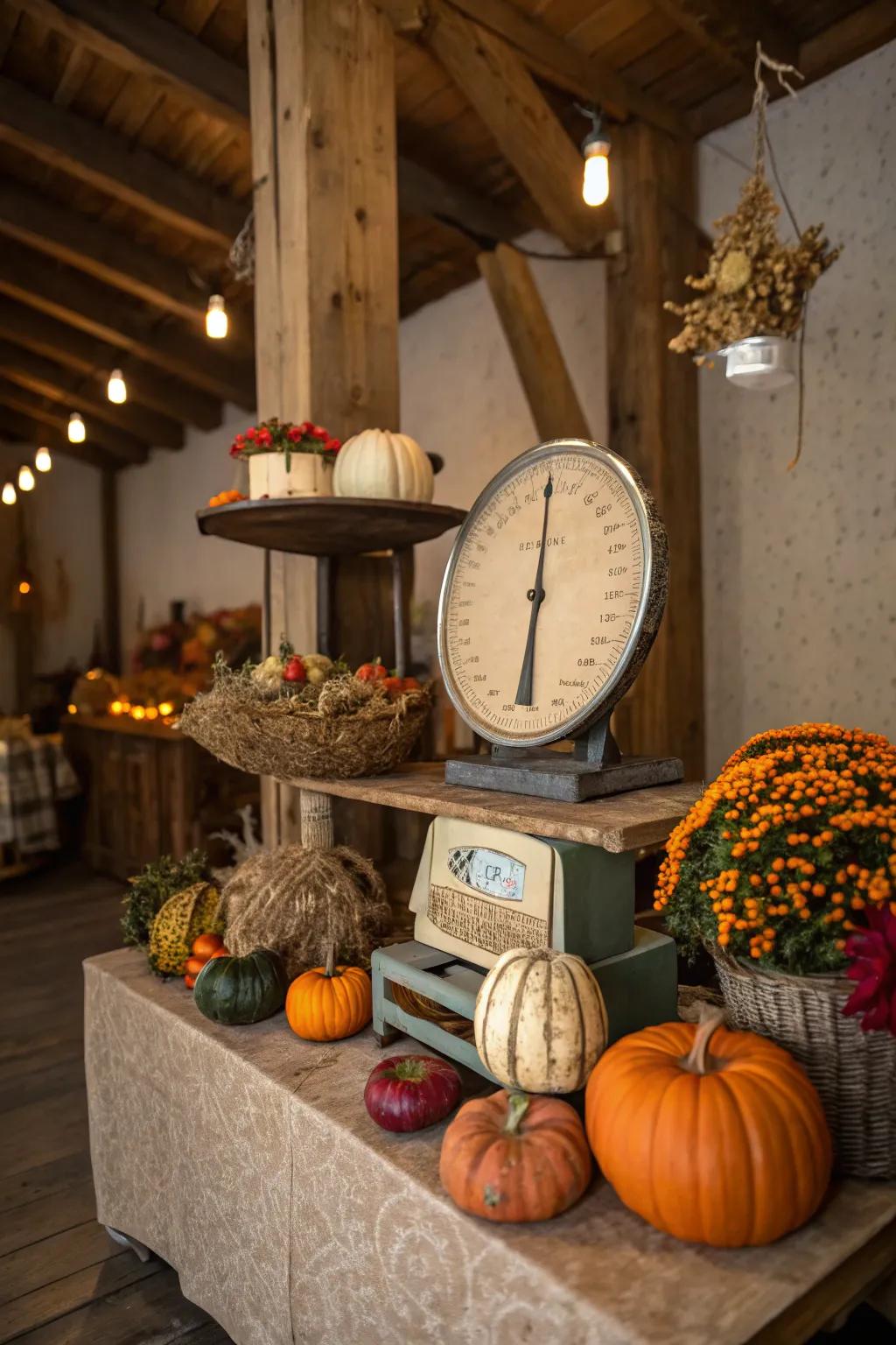 A captivating seasonal display showcasing a country balance.
