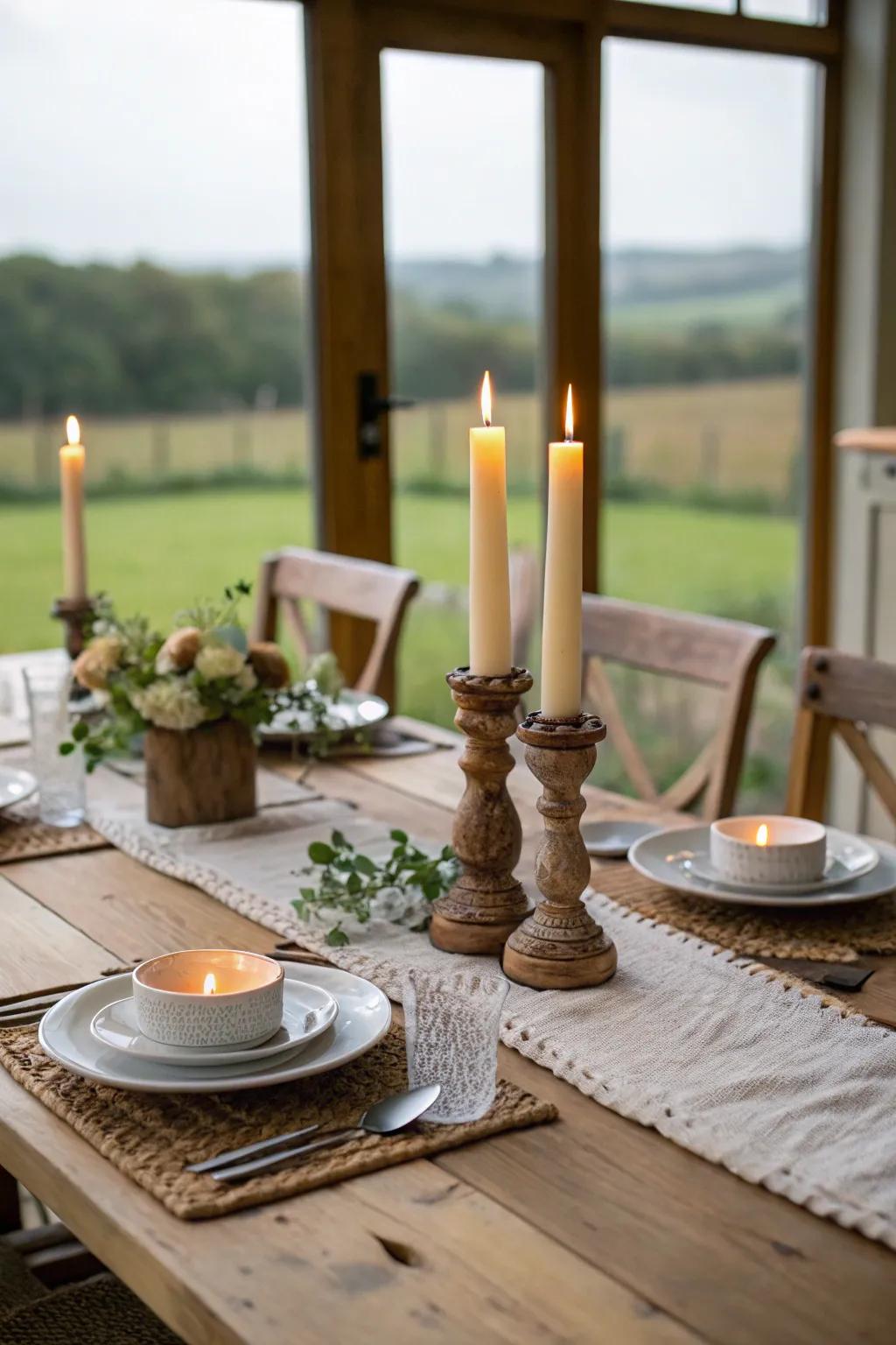 Lighting waxes craft a warm mood.