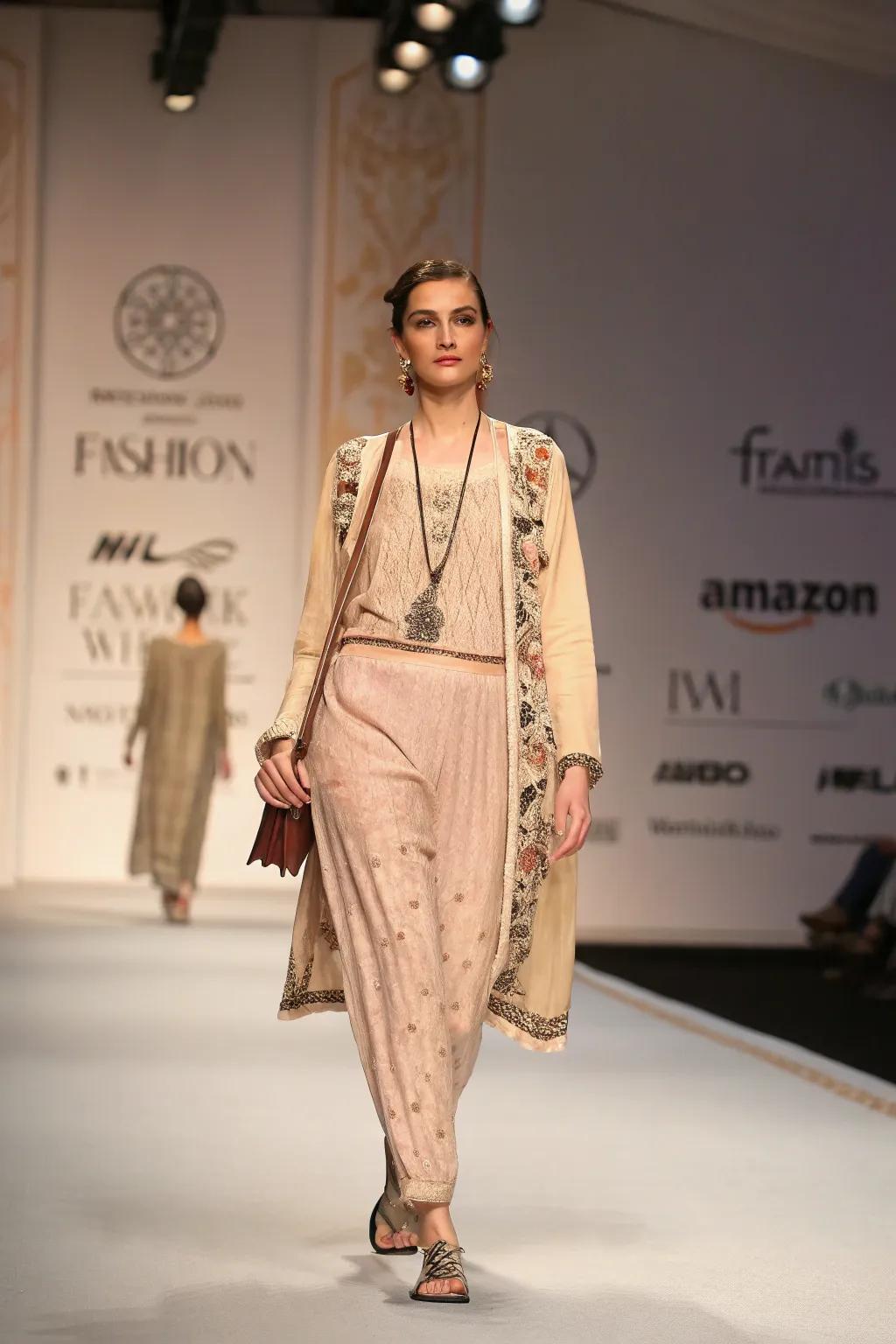 Subtle branding elements enhance the runway's visual storytelling.