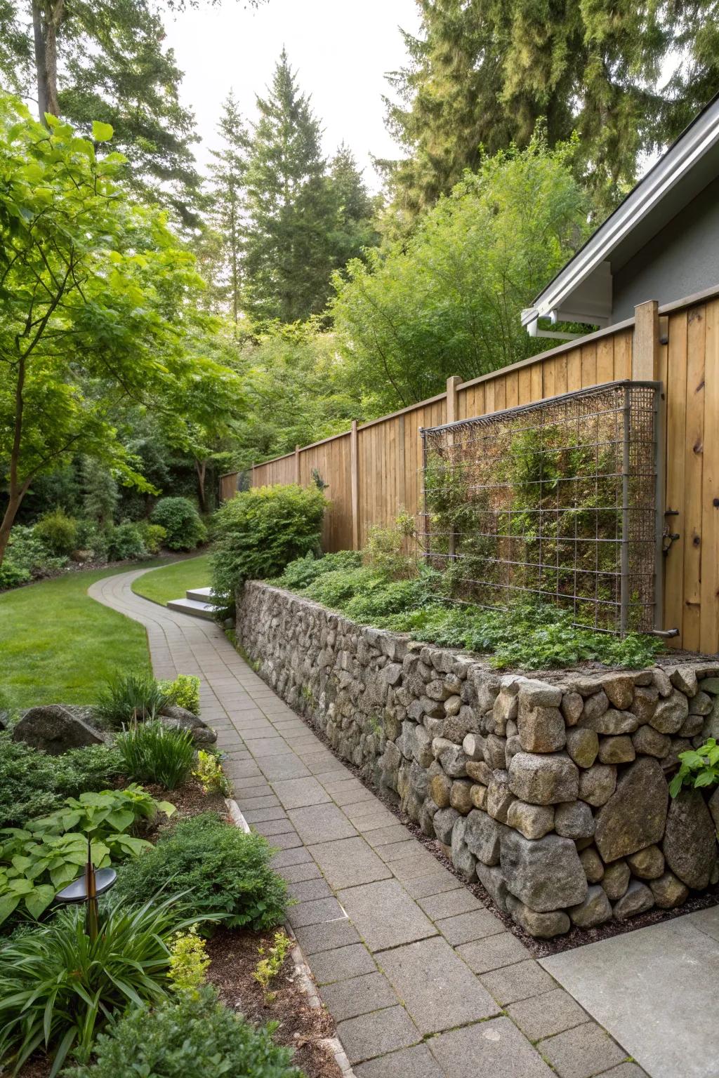 Rock-filled walls present an eco-conscious and enduring fencing substitute.