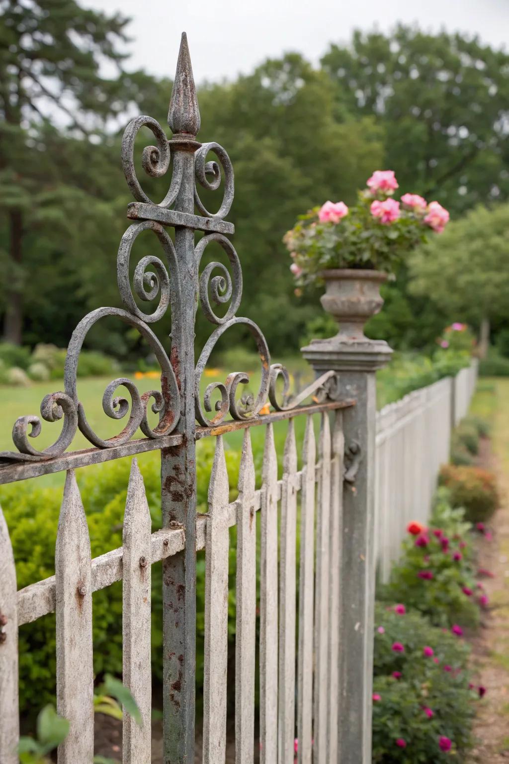 Iron toppers add grace and security to your fence.