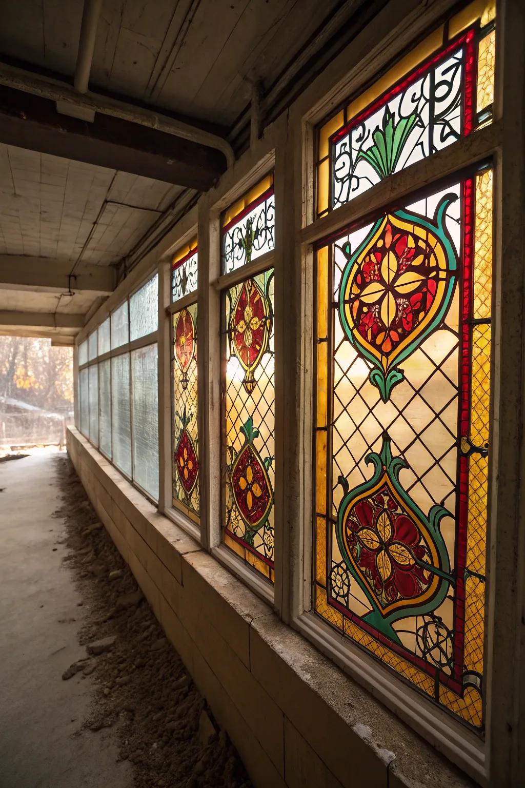 Stained glass turns windows into artistic focal points.