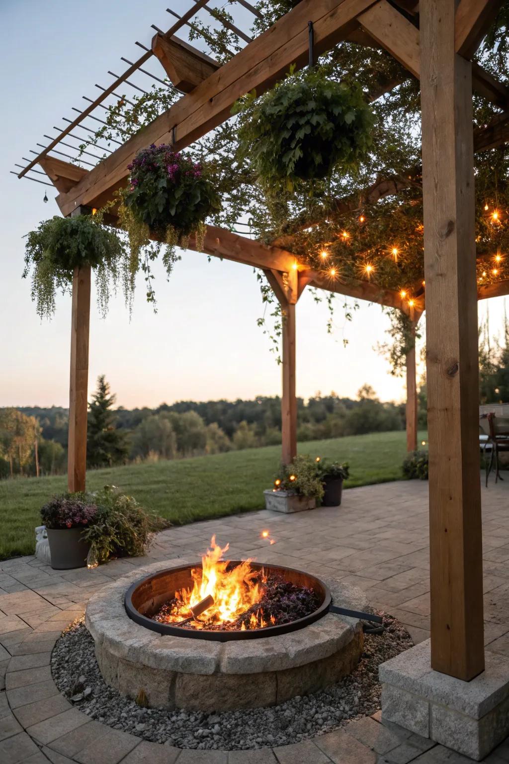 A frame offers structure and shade to your outdoor space.