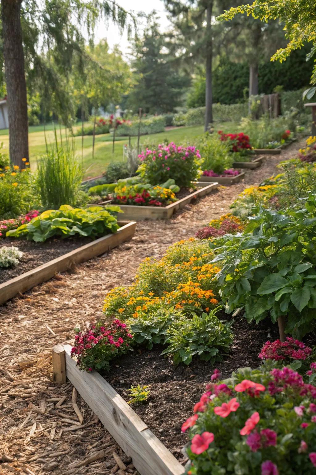 Ground cover provides both functionality and aesthetic appeal in garden beds.