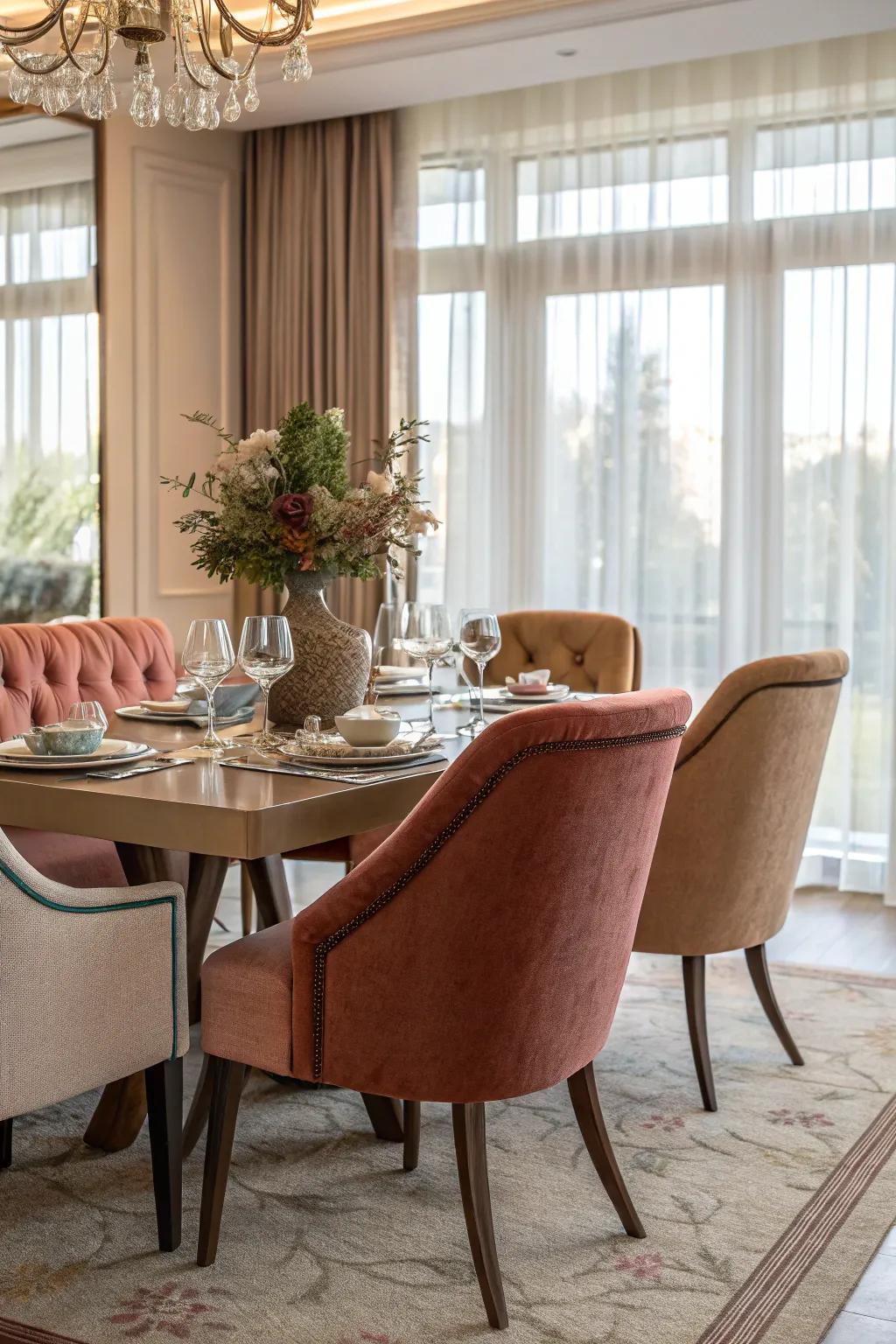 Comfortable seating transforms every meal into a lavish experience.