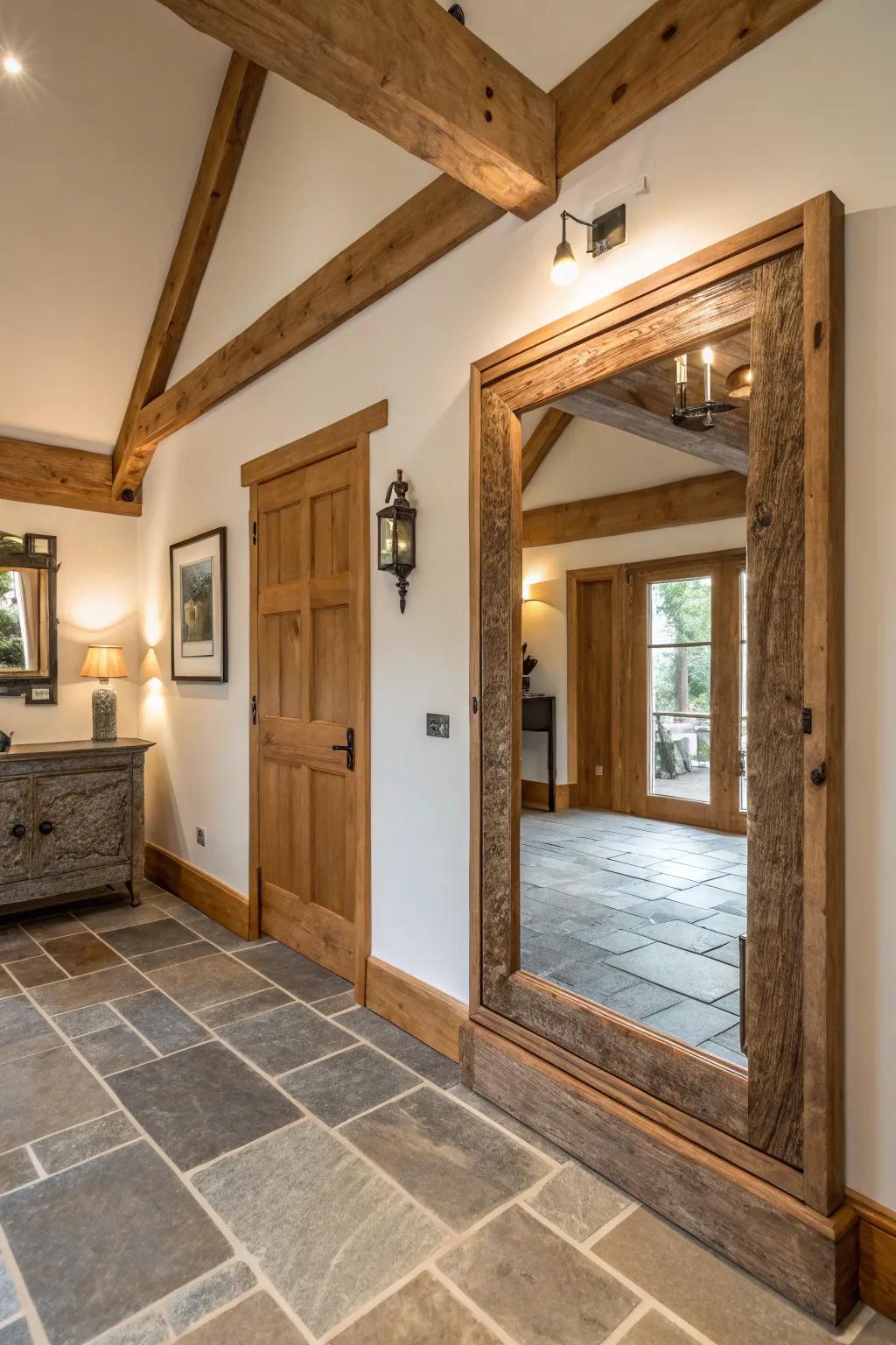 Mirrors expand and brighten the space.
