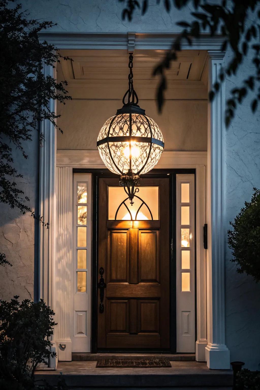 A focal point lamp adds drama.