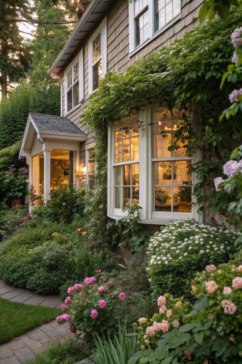 Plants frame windows beautifully without blocking views