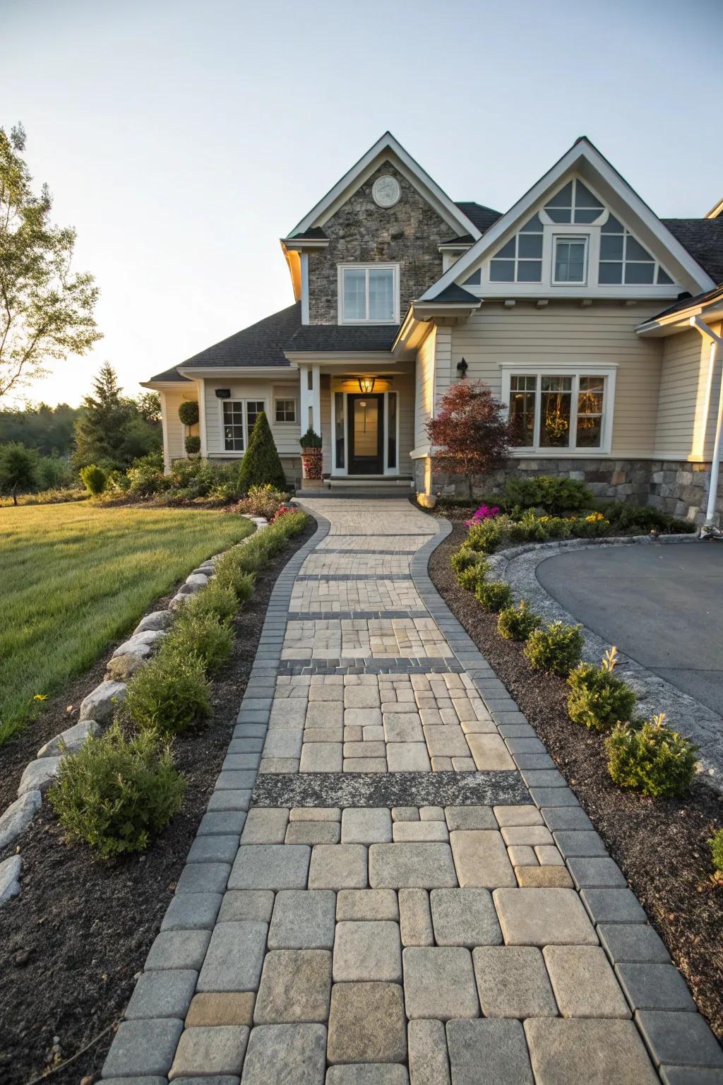 A stone path adds elegance and function to your home's entrance.