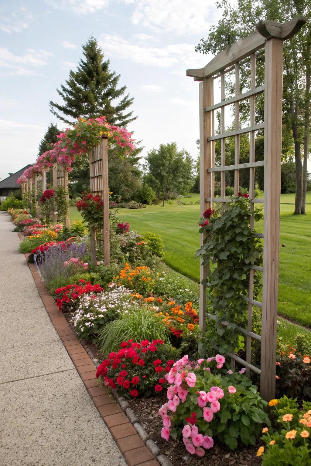 Add vertical emphasis using frames in your growing spaces.