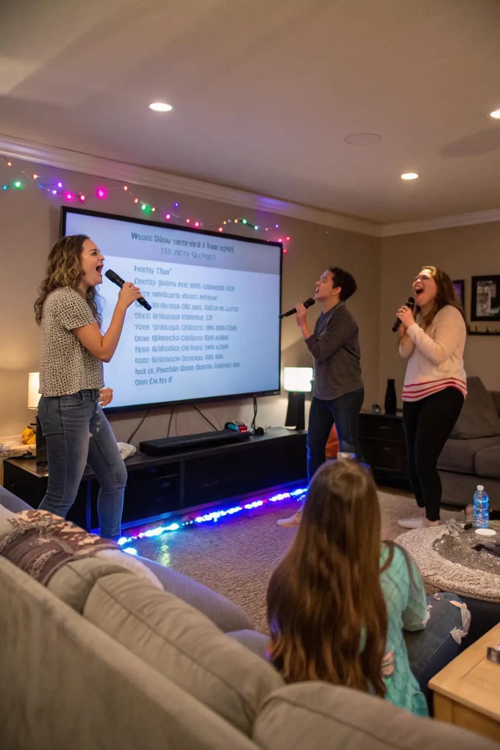 An energetic karaoke evening ideal for a fun-filled Galentine's Day.