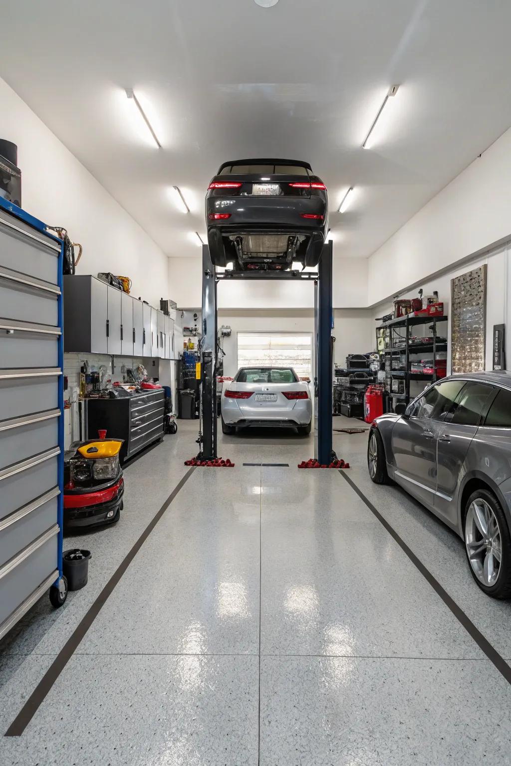 Get more vehicle storage with a car lift in your garage.