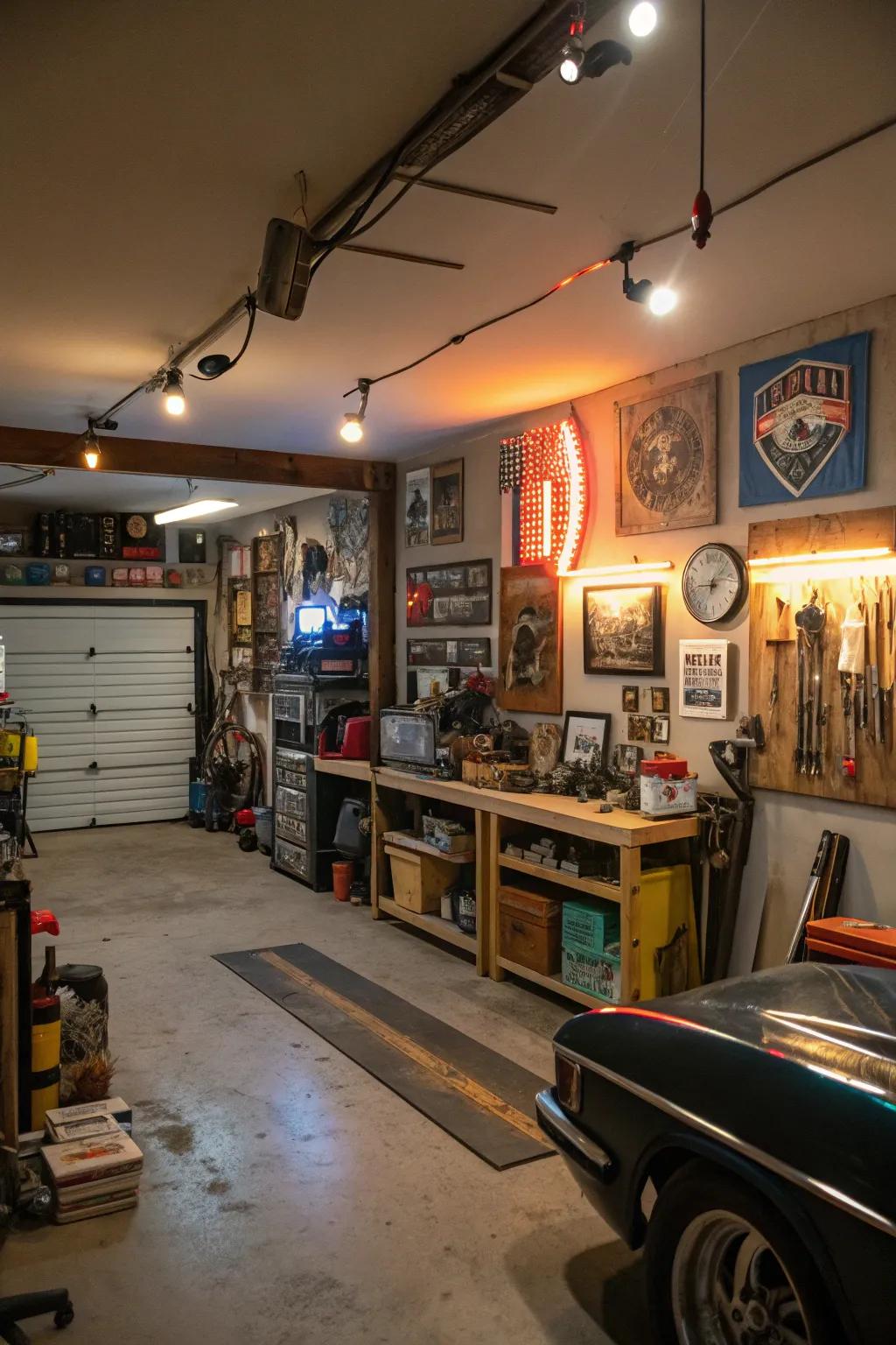 Artistic touches that turn your garage into a personal gallery.