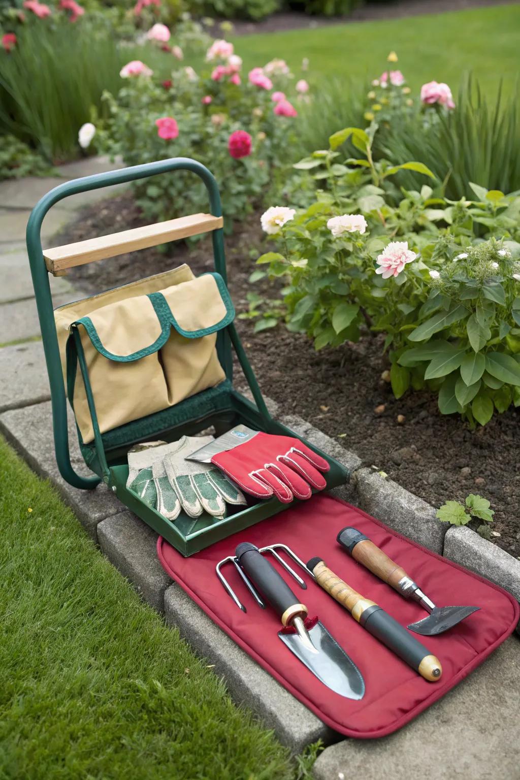 Garden with ease with a supportive kneeler.