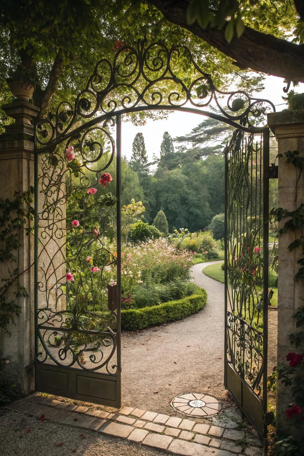 Nature-inspired concepts cultivate a harmonious garden entrance.