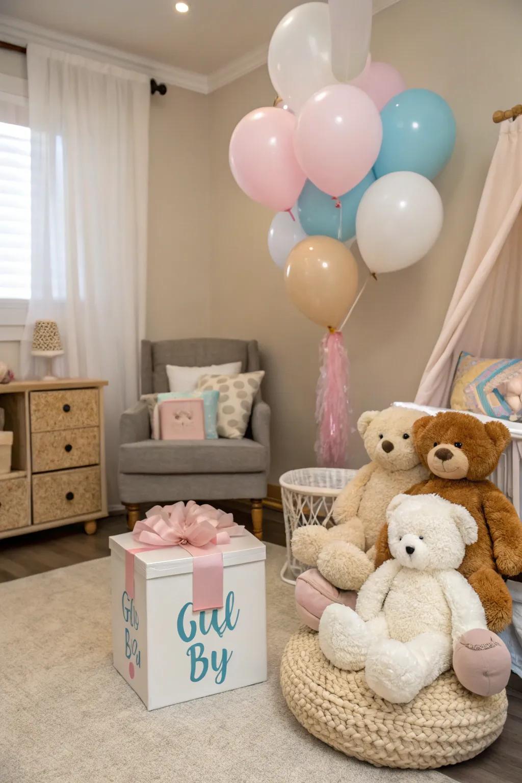 A cuddle bear theme adds a delightful touch to your gender reveal.