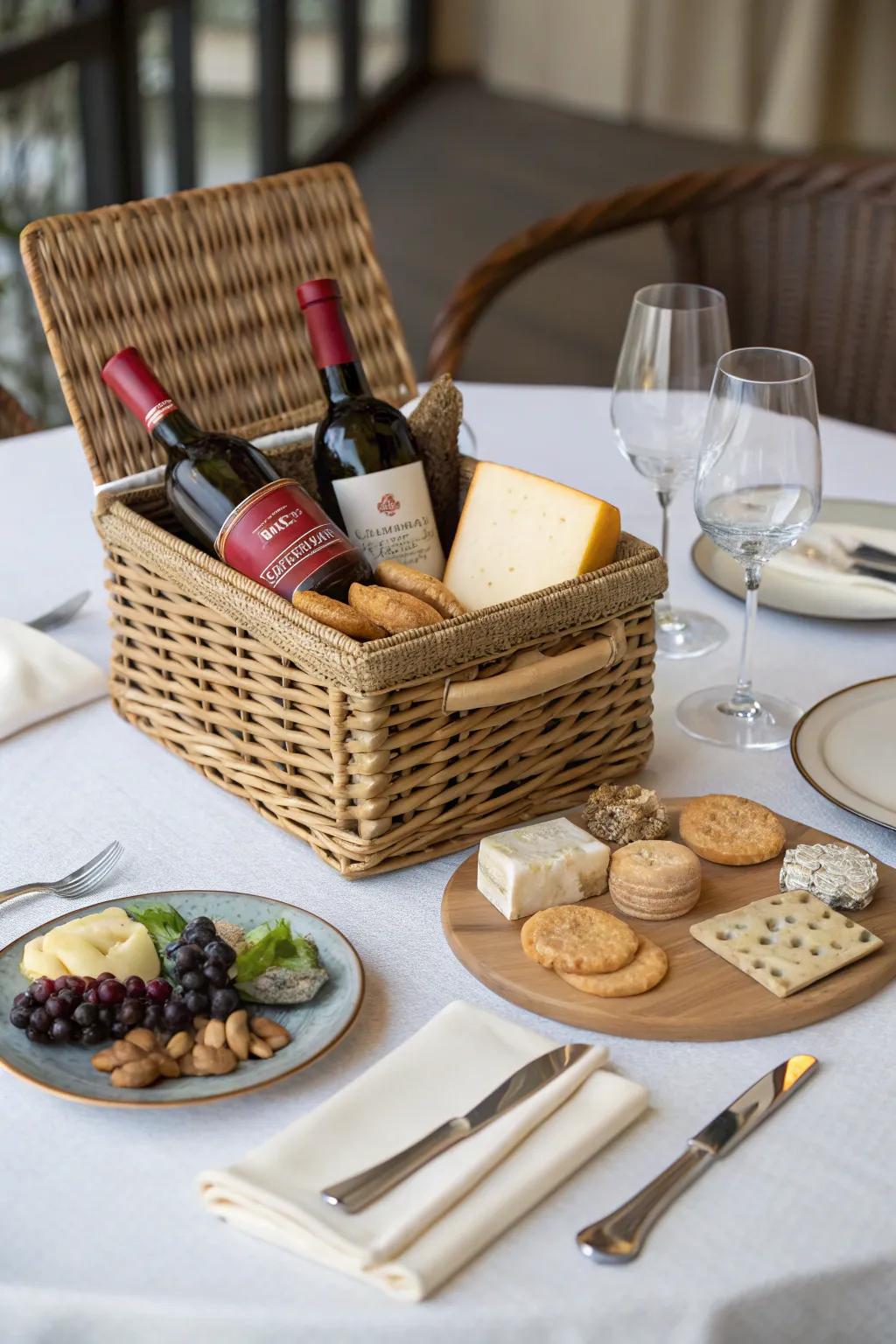 For mom, an elegant wine and cheese experience.