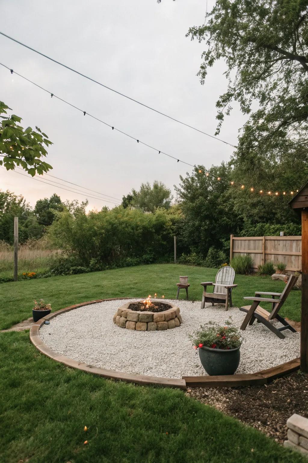 Gravel bedding provides a cost-effective solution with great aesthetics.