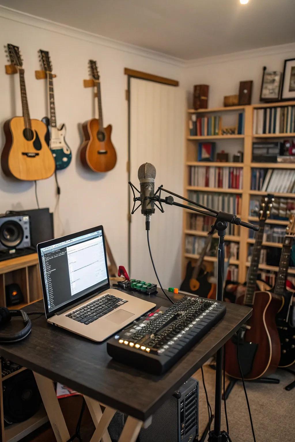 Capture inspiration with a recording setup.