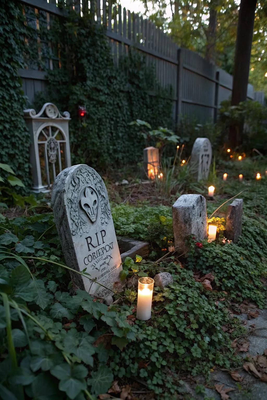 Headstones give your yard an authentic graveyard aesthetic.