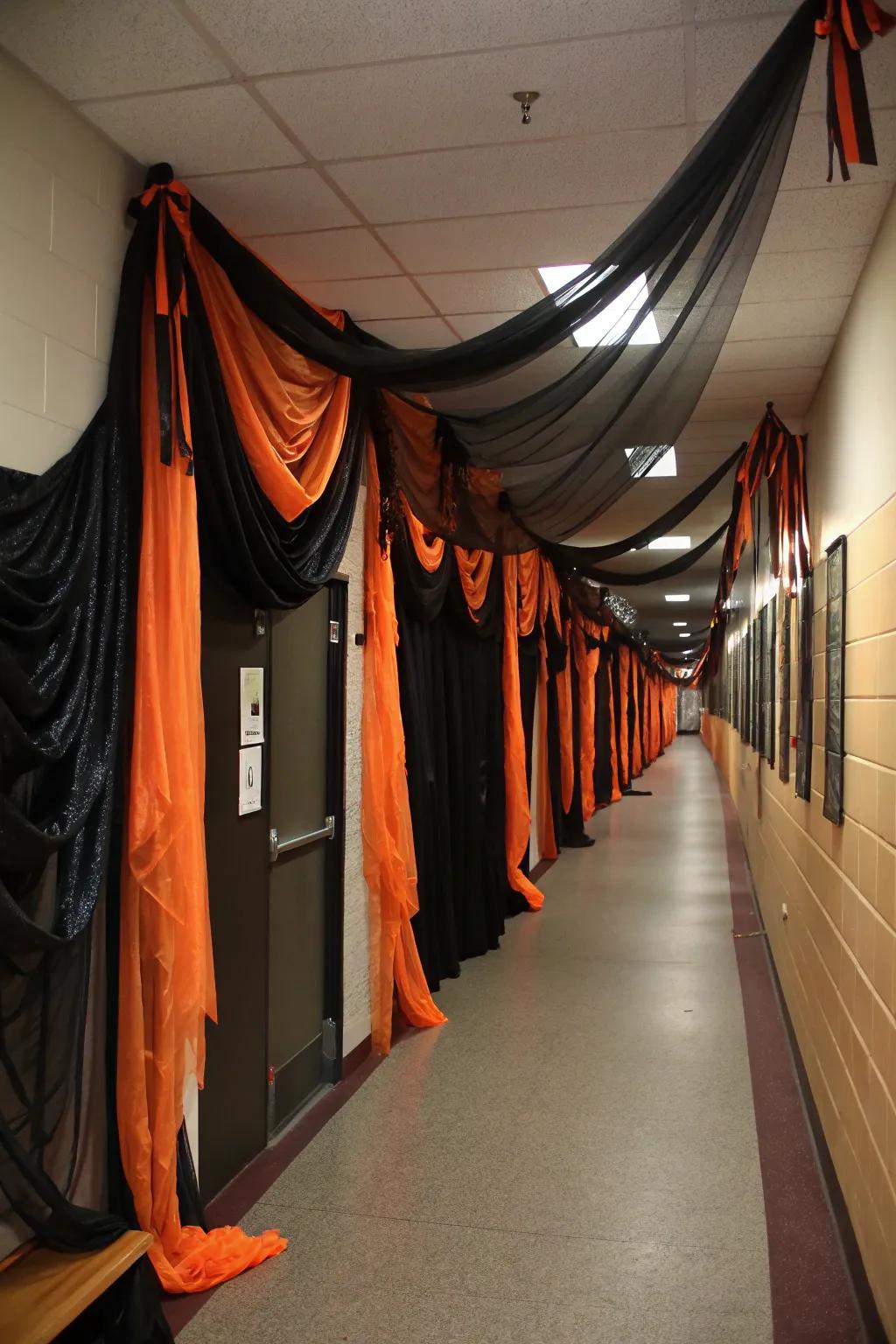 Black and orange set the perfect Halloween tone.
