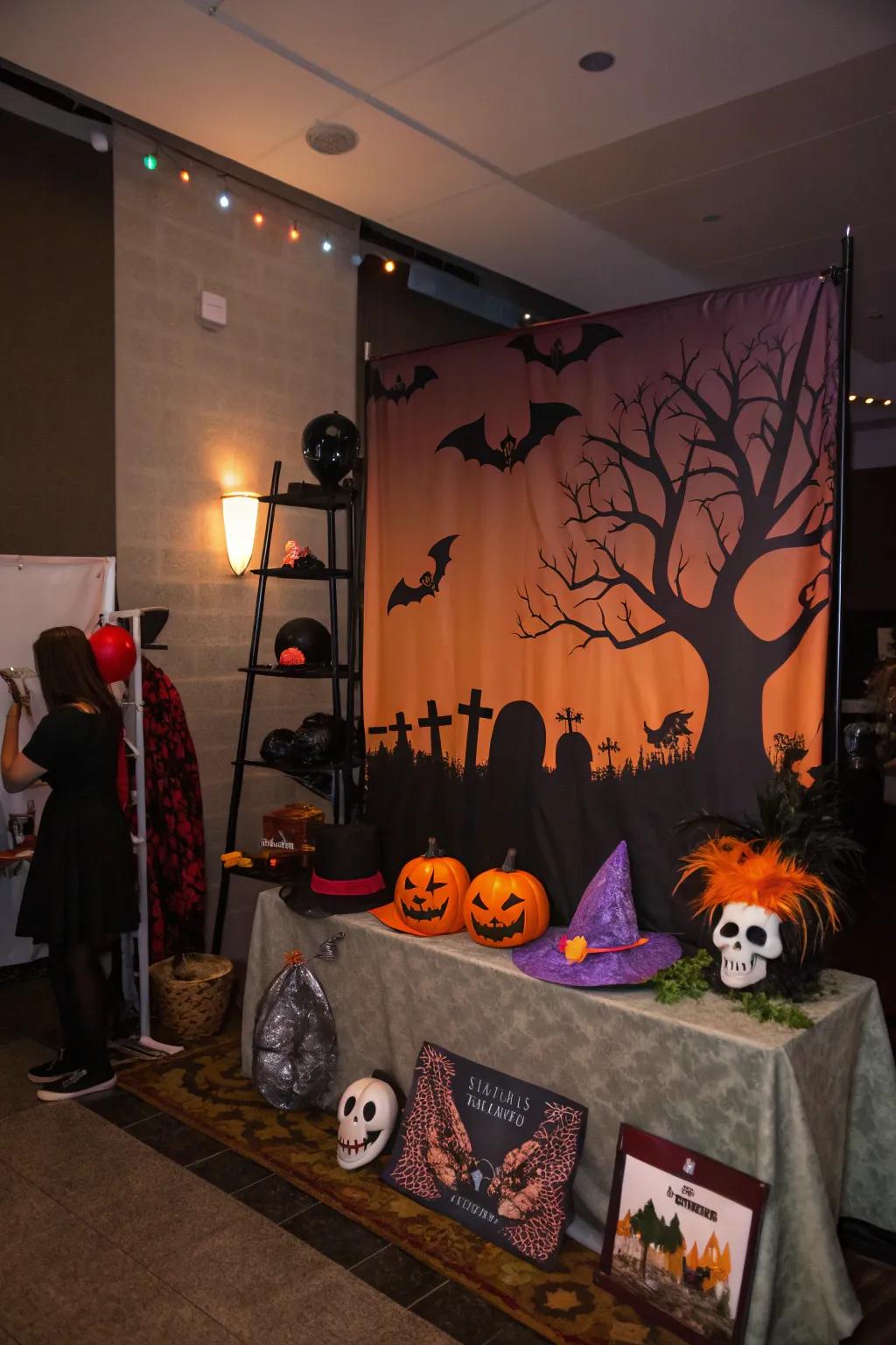 Capture memories using a spooky snapshot booth.