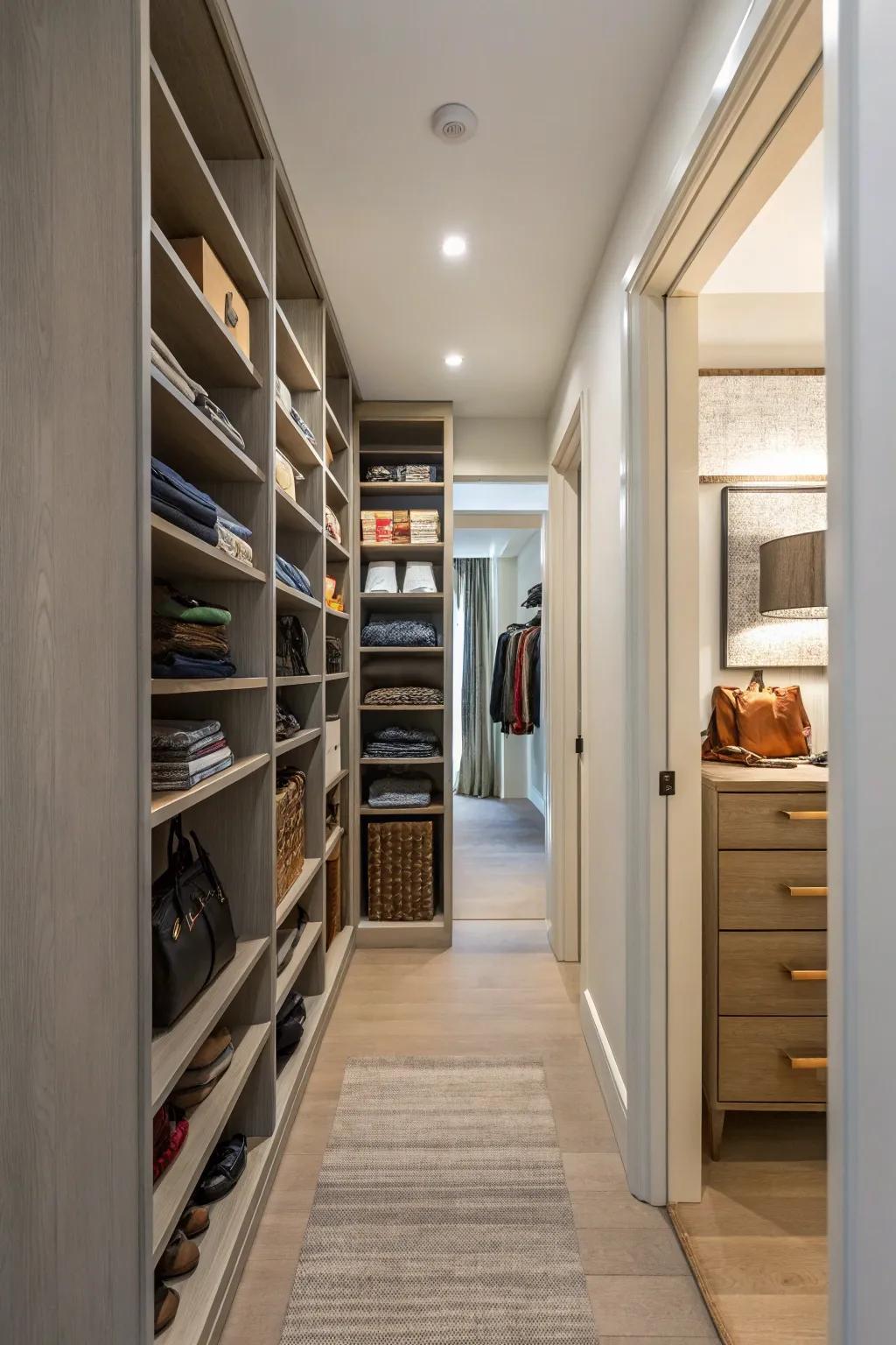 Maintain accessible items using open shelving with minimal doors.