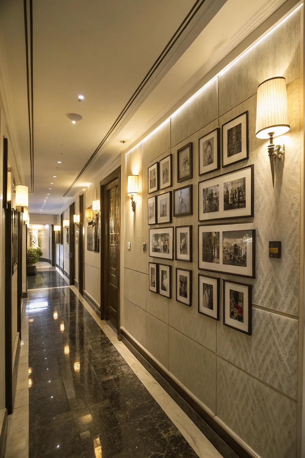 Lighting your photo display brings out warmth and attention.