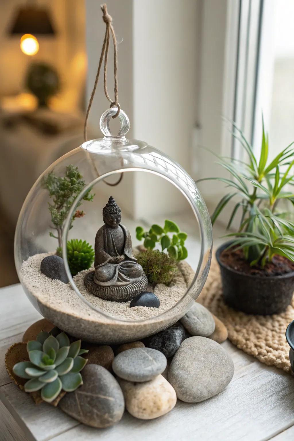 A soothing Serene Garden haven evoking peacefulness.
