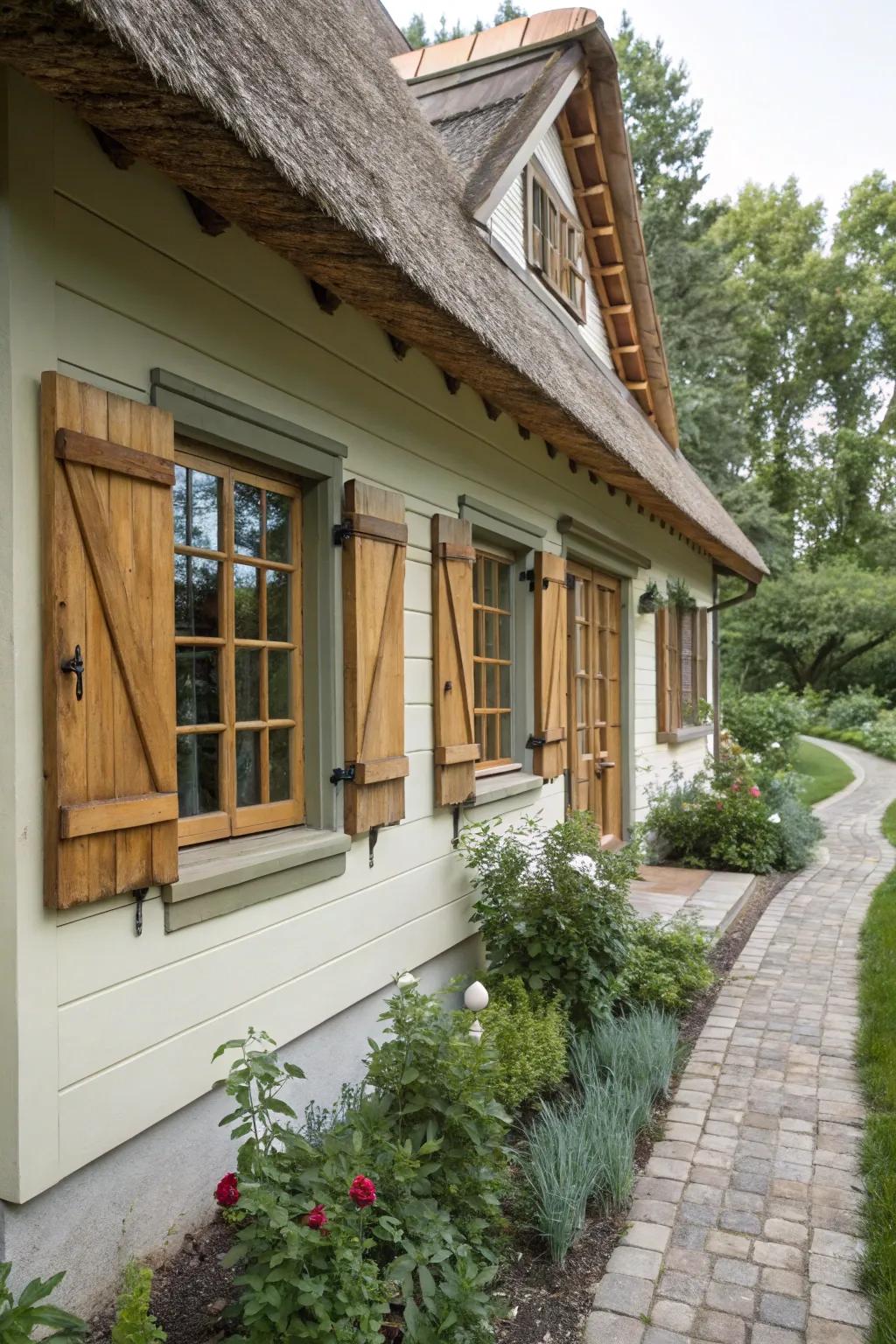Country-style trims add warmth and nostalgia.