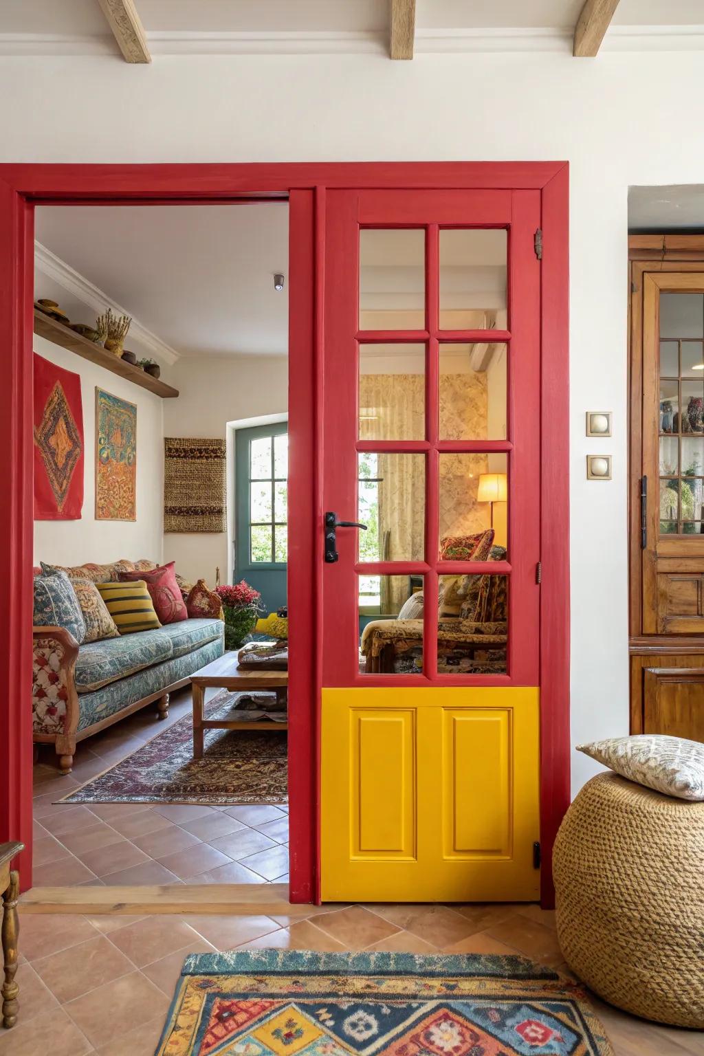 Intense color contrasts make a statement or conceal your sliding doors.