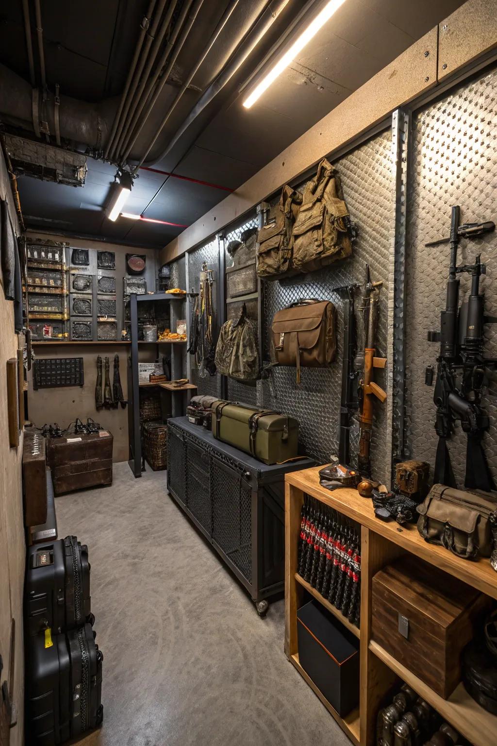 Industrial decor adds a robust charm to your collection space.