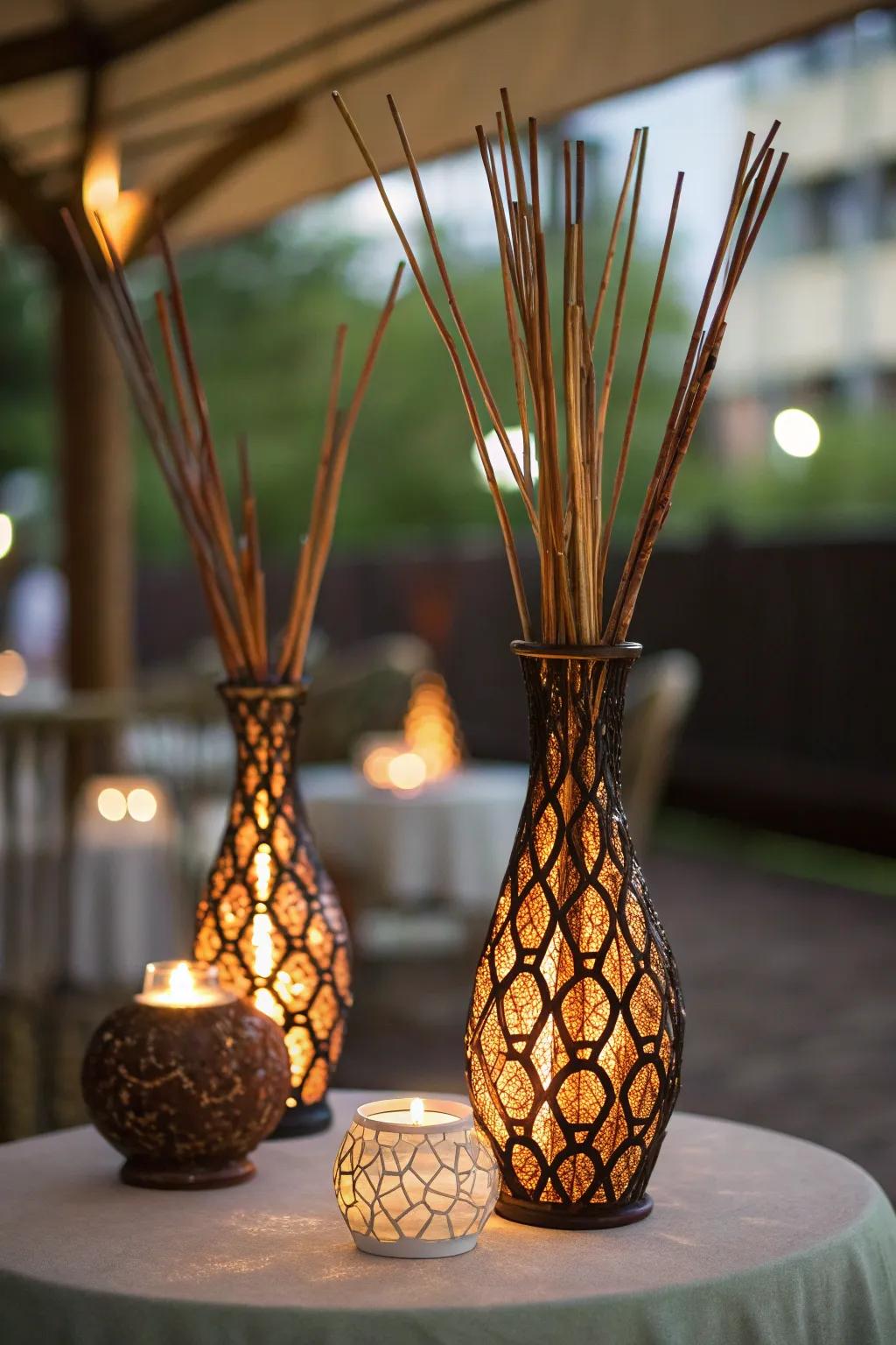 Glowing sticks light up the night with retro flair.