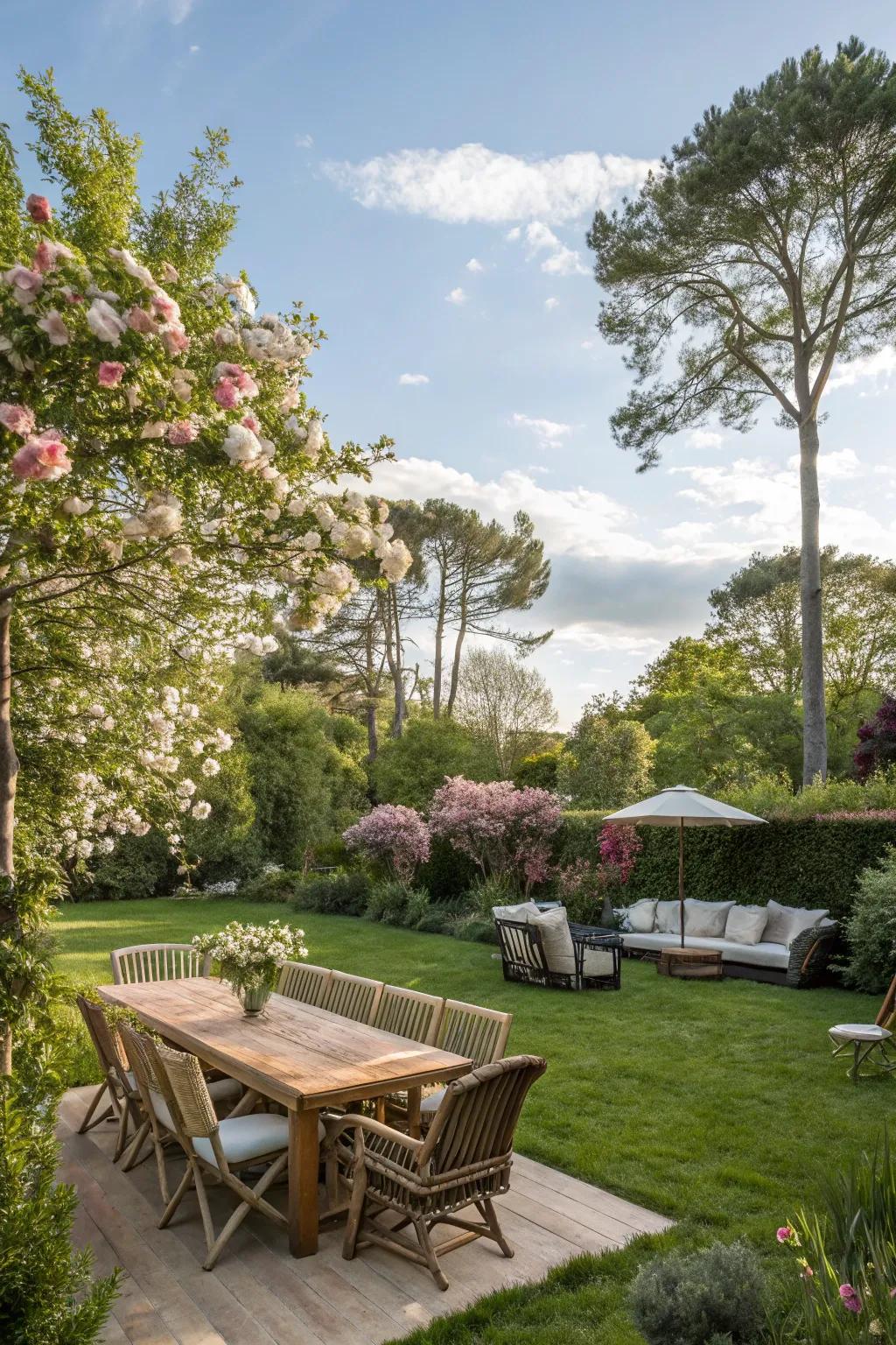 Multifunctional spaces maximize the use of your garden.