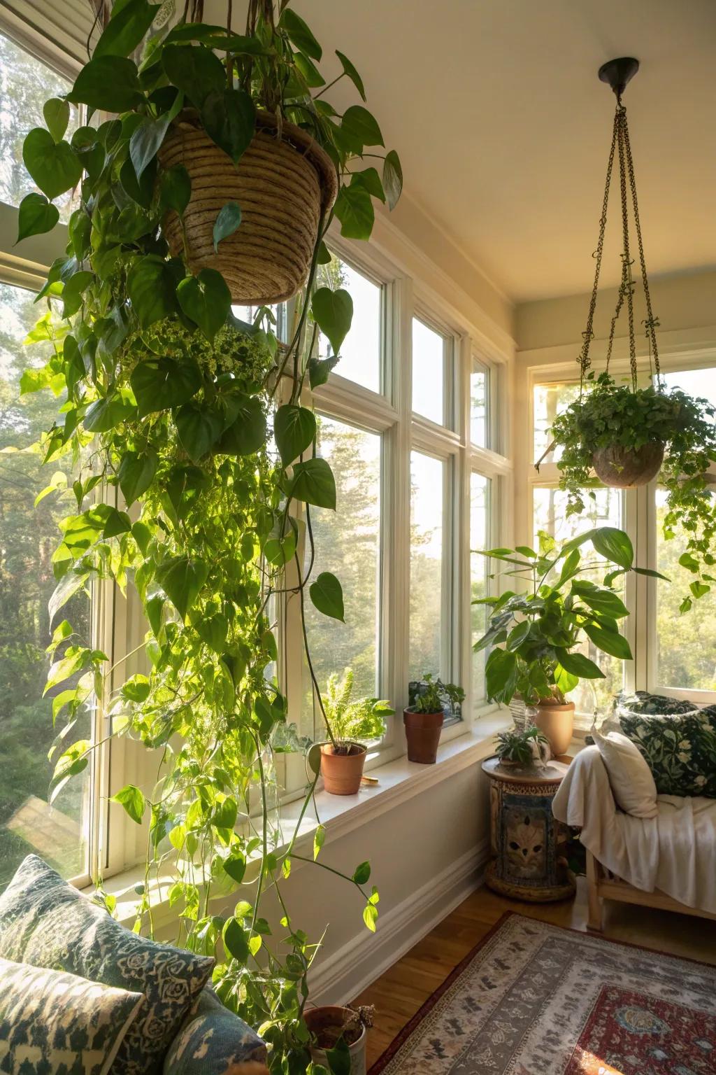 Accentuate vibrant growth in sun-drenched spaces.