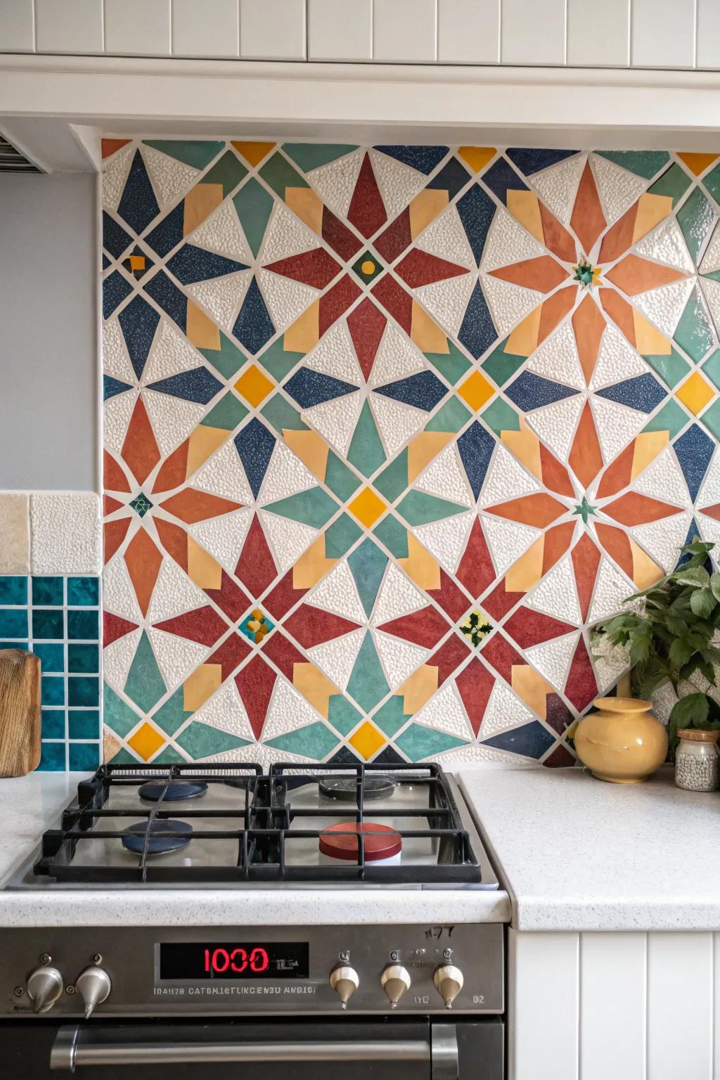 Geometric patterns introduce a contemporary edge.