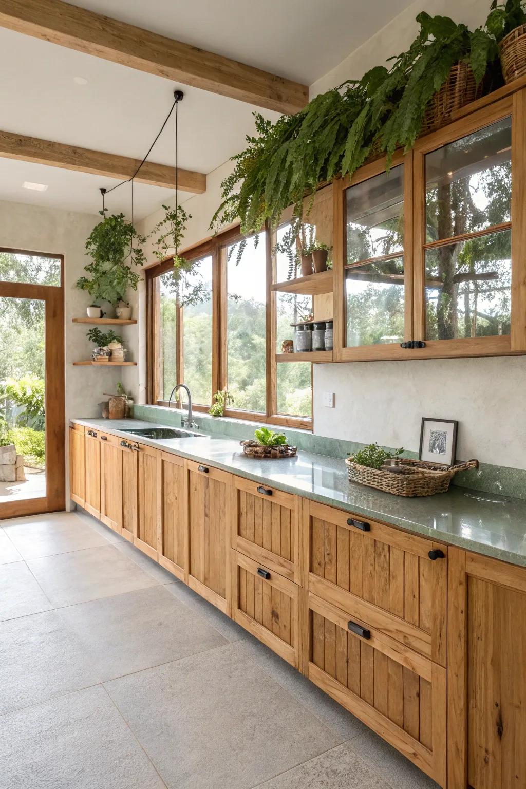 Eco-conscious finishes support a sustainable lifestyle while elevating cooking area aesthetics.