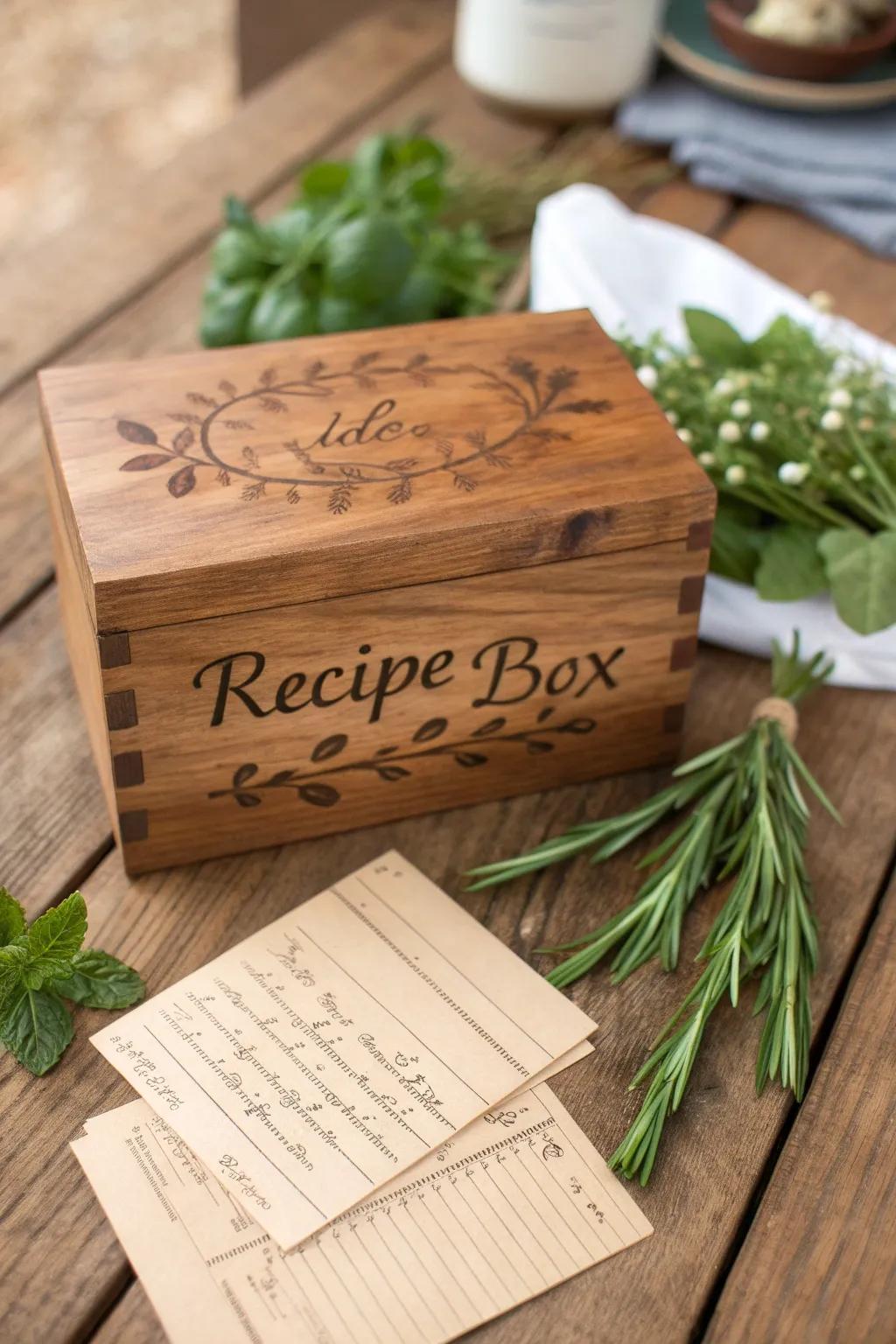 Keep your treasured recipes in a unique storage container.
